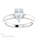 Pear Shaped Forever One Moissanite Engagement Ring #GTJ1211-pear-fb-w 1 Pear Shaped Forever Brilliant Moissanite Engagement Ring #GTJ1211-pear-fb-w