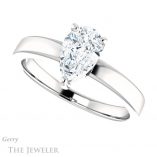 Pear Shaped Forever One Moissanite Engagement Ring #GTJ1211-pear-fb-w 5 Pear Shaped Forever Brilliant Moissanite Engagement Ring #GTJ1211-pear-fb-w