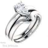Pear Shaped Forever One Moissanite Engagement Ring #GTJ1211-pear-fb-w 6 Pear Shaped Forever Brilliant Moissanite Engagement Ring #GTJ1211-pear-fb-w