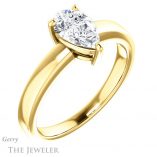 Pear Shaped Forever One Moissanite Engagement Ring #GTJ1211-pear-fb-y 4 Pear Shaped Forever Brilliant Moissanite Engagement Ring #GTJ1211-pear-fb-y