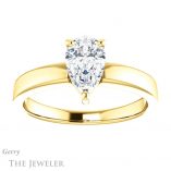 Pear Shaped Forever One Moissanite Engagement Ring #GTJ1211-pear-fb-y 1 Pear Shaped Forever Brilliant Moissanite Engagement Ring #GTJ1211-pear-fb-y