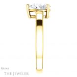 Pear Shaped Forever One Moissanite Engagement Ring #GTJ1211-pear-fb-y 3 Pear Shaped Forever Brilliant Moissanite Engagement Ring #GTJ1211-pear-fb-y