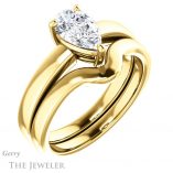 Pear Shaped Forever One Moissanite Engagement Ring #GTJ1211-pear-fb-y 6 Pear Shaped Forever Brilliant Moissanite Engagement Ring #GTJ1211-pear-fb-y
