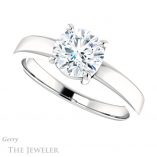 Round Cut Forever One Moissanite Engagement Ring #GTJ1211-round-fo-w 5 Round Cut Forever One Moissanite Engagement Ring #GTJ1211-round-fo-w
