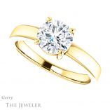 Round Cut Forever One Moissanite Engagement Ring #GTJ1211-round-fo-y 5 Round Cut Forever One Moissanite Engagement Ring #GTJ1211-round-fo-y