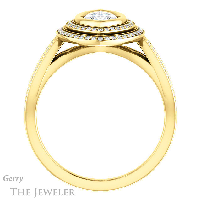 Marquise Cut Forever One Moissanite Engagement Ring #GTJ1212-marquise-fb-y | Gerry The Jeweler Marquise Cut Forever Brilliant Moissanite Engagement Ring #GTJ1212-marquise-fb-y