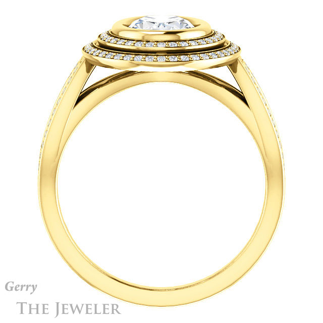Oval Shaped Forever One Moissanite Engagement Ring #GTJ1212-oval-fo-y | Gerry The Jeweler Oval Shaped Forever One Moissanite Engagement Ring #GTJ1212-oval-fo-y