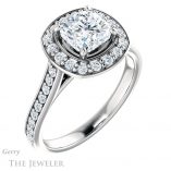 Cushion Cut Forever One Moissanite Engagement Ring #GTJ1213-cushion-fo-w 4 Cushion Cut Forever One Moissanite Engagement Ring #GTJ1213-cushion-fo-w