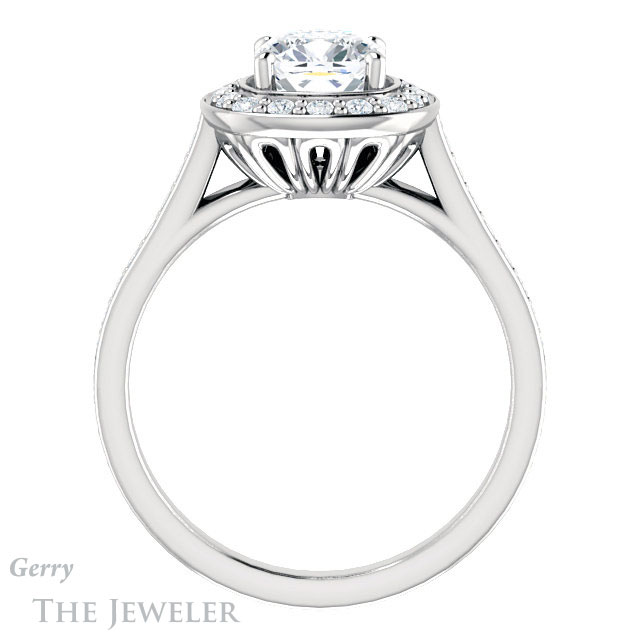 Cushion Cut Forever One Moissanite Engagement Ring #GTJ1213-cushion-fo-w