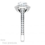 Cushion Cut Forever One Moissanite Engagement Ring #GTJ1213-cushion-fo-w 3 Cushion Cut Forever One Moissanite Engagement Ring #GTJ1213-cushion-fo-w