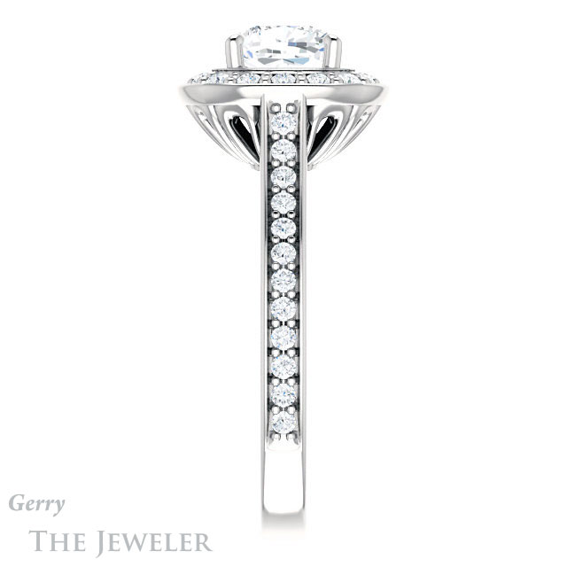 Cushion Cut Forever One Moissanite Engagement Ring #GTJ1213-cushion-fo-w 3 Cushion Cut Forever One Moissanite Engagement Ring #GTJ1213-cushion-fo-w
