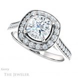 Cushion Cut Forever One Moissanite Engagement Ring #GTJ1213-cushion-fo-w 5 Cushion Cut Forever One Moissanite Engagement Ring #GTJ1213-cushion-fo-w