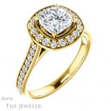Cushion Cut Forever One Moissanite Engagement Ring #GTJ1213-cushion-fo-y 4 Cushion Cut Forever One Moissanite Engagement Ring #GTJ1213-cushion-fo-y