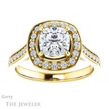 Cushion Cut Forever One Moissanite Engagement Ring #GTJ1213-cushion-fo-y 1 Cushion Cut Forever One Moissanite Engagement Ring #GTJ1213-cushion-fo-y