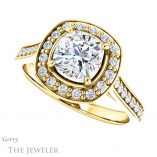 Cushion Cut Forever One Moissanite Engagement Ring #GTJ1213-cushion-fo-y 5 Cushion Cut Forever One Moissanite Engagement Ring #GTJ1213-cushion-fo-y
