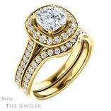 Cushion Cut Forever One Moissanite Engagement Ring #GTJ1213-cushion-fo-y 6 Cushion Cut Forever One Moissanite Engagement Ring #GTJ1213-cushion-fo-y