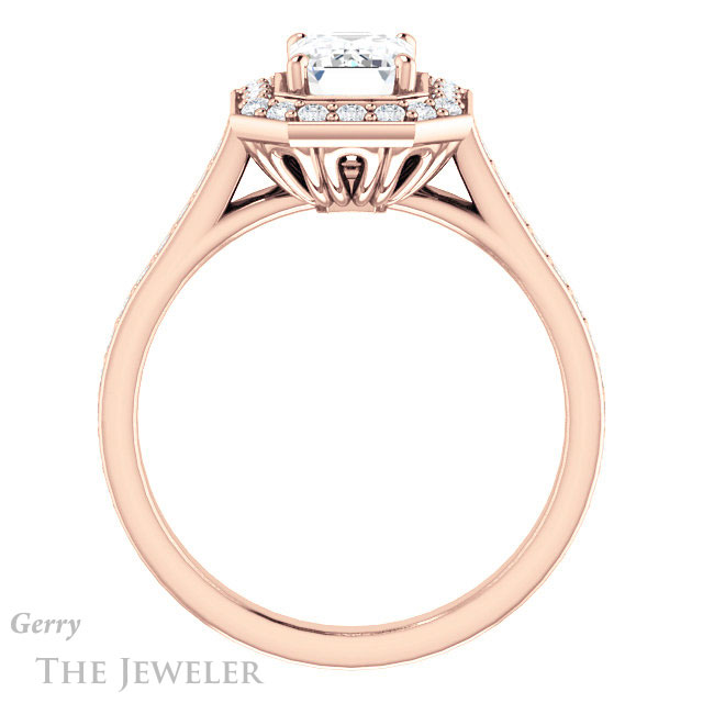 Emerald Cut Forever One Moissanite Engagement Ring #GTJ1213-emerald-fb-r 2 Emerald Cut Forever Brilliant Moissanite Engagement Ring #GTJ1213-emerald-fb-r