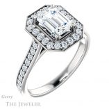 Emerald Cut Forever Brilliant Moissanite Engagement Ring #GTJ1213-emerald-fb-w