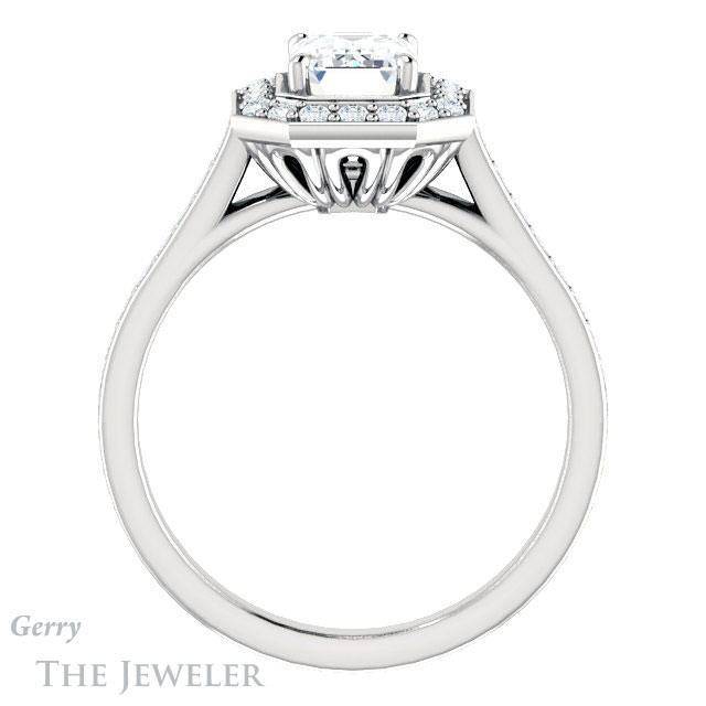 Emerald Cut Forever Brilliant Moissanite Engagement Ring #GTJ1213-emerald-fb-w