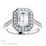 Emerald Cut Forever Brilliant Moissanite Engagement Ring #GTJ1213-emerald-fb-w