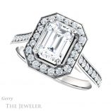 Emerald Cut Forever Brilliant Moissanite Engagement Ring #GTJ1213-emerald-fb-w