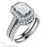 Emerald Cut Forever Brilliant Moissanite Engagement Ring #GTJ1213-emerald-fb-w