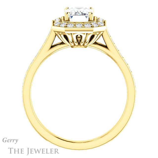Emerald Cut Forever Brilliant Moissanite Engagement Ring #GTJ1213-emerald-fb-y