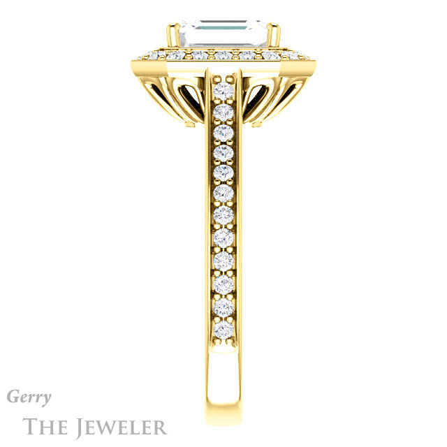 Emerald Cut Forever Brilliant Moissanite Engagement Ring #GTJ1213-emerald-fb-y