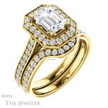 Emerald Cut Forever Brilliant Moissanite Engagement Ring #GTJ1213-emerald-fb-y