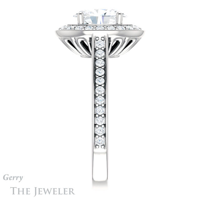 Oval Shaped Forever One Moissanite Engagement Ring #GTJ1213-oval-fo-w