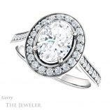 Oval Shaped Forever One Moissanite Engagement Ring #GTJ1213-oval-fo-w