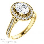 Oval Shaped Forever One Moissanite Engagement Ring #GTJ1213-oval-fo-y