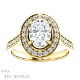 Oval Shaped Forever One Moissanite Engagement Ring #GTJ1213-oval-fo-y