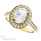 Oval Shaped Forever One Moissanite Engagement Ring #GTJ1213-oval-fo-y