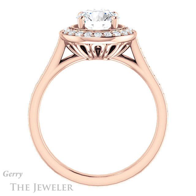 Round Cut Forever One Moissanite Engagement Ring #GTJ1213-round-fo-r