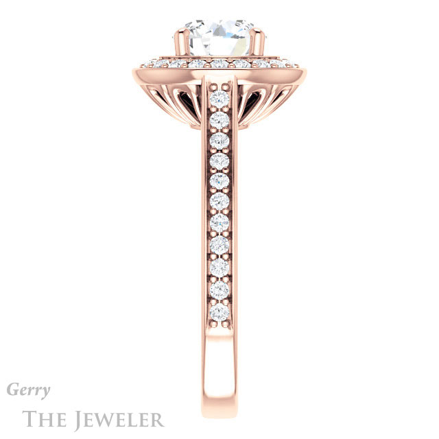 Round Cut Forever One Moissanite Engagement Ring #GTJ1213-round-fo-r