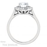 Round Cut Forever One Moissanite Engagement Ring #GTJ1213-round-fo-w