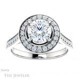 Round Cut Forever One Moissanite Engagement Ring #GTJ1213-round-fo-w