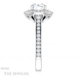 Round Cut Forever One Moissanite Engagement Ring #GTJ1213-round-fo-w