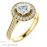 Round Cut Forever One Moissanite Engagement Ring #GTJ1213-round-fo-y