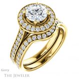 Round Cut Forever One Moissanite Engagement Ring #GTJ1213-round-fo-y