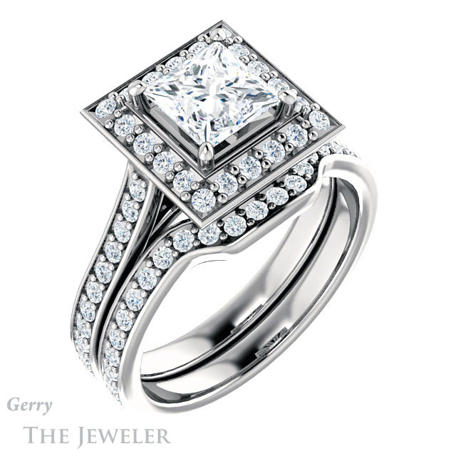 Princess Cut Forever One Moissanite Engagement Ring #GTJ1213-square-fo-w