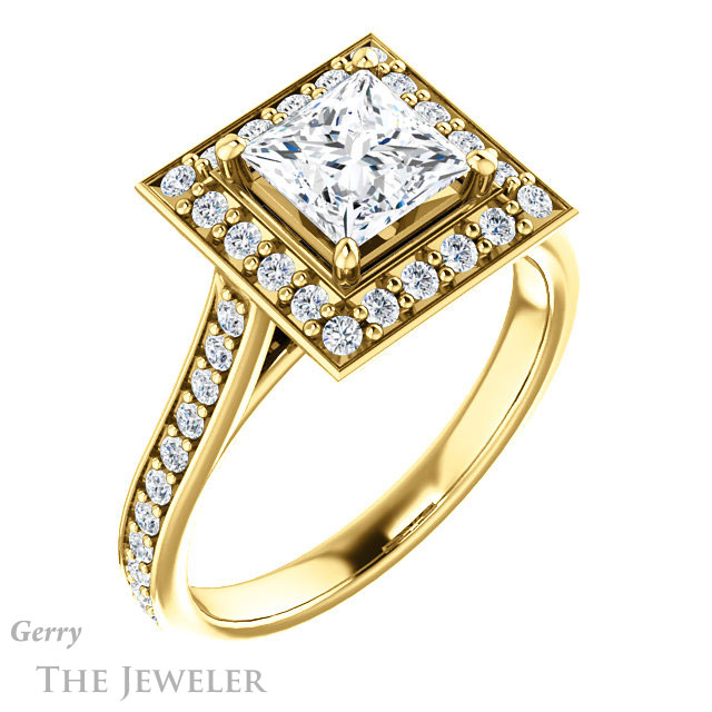 Princess Cut Forever One Moissanite Engagement Ring #GTJ1213-square-fo-y