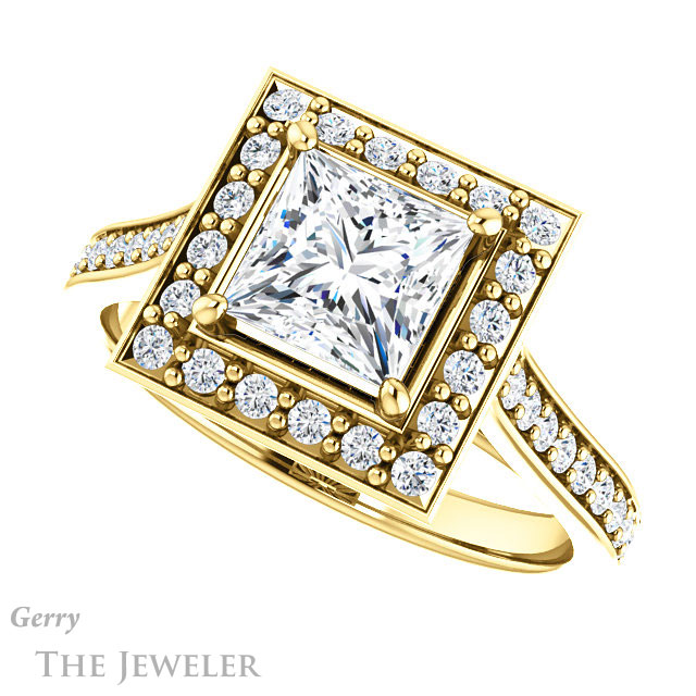 Princess Cut Forever One Moissanite Engagement Ring #GTJ1213-square-fo-y