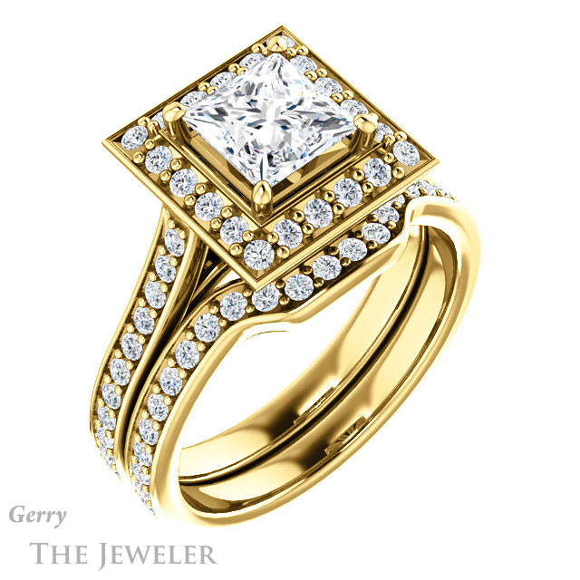 Princess Cut Forever One Moissanite Engagement Ring #GTJ1213-square-fo-y
