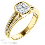 Cushion Cut Forever One Moissanite Engagement Ring #GTJ1214-cushion-fo-y
