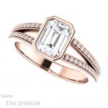 Emerald Cut Forever One Moissanite Engagement Ring #GTJ1214-emerald-fb-r 5 Emerald Cut Forever Brilliant Moissanite Engagement Ring #GTJ1214-emerald-fb-r