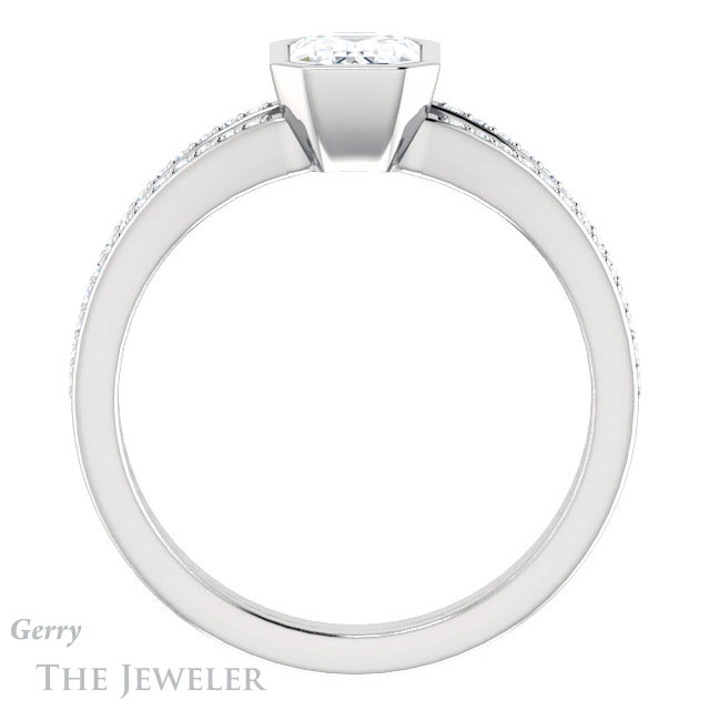 Emerald Cut Forever Brilliant Moissanite Engagement Ring #GTJ1214-emerald-fb-w