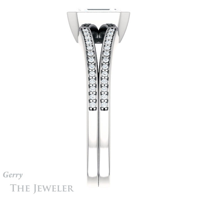 Emerald Cut Forever Brilliant Moissanite Engagement Ring #GTJ1214-emerald-fb-w
