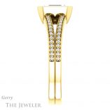Emerald Cut Forever One Moissanite Engagement Ring #GTJ1214-emerald-fb-y 3 Emerald Cut Forever Brilliant Moissanite Engagement Ring #GTJ1214-emerald-fb-y